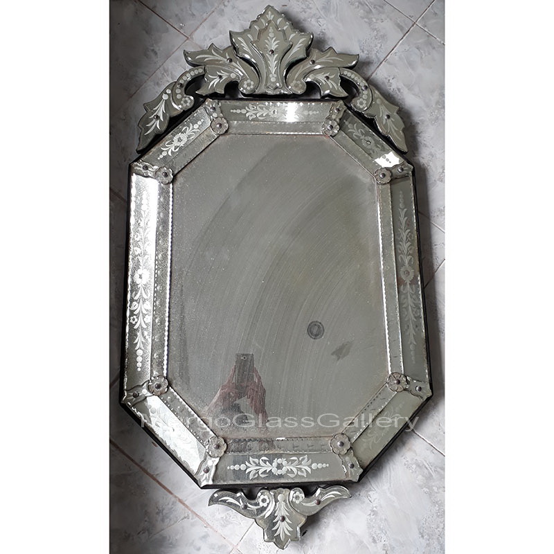 Antique Mirror Glass Phoenix