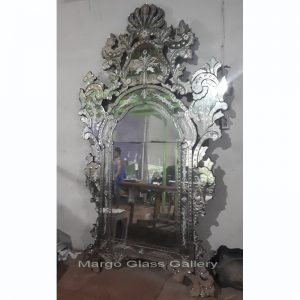 French Rococo Antique Mirror Etched MG 014376
