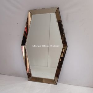Hexagonal Long Mirror Frame Brown MG 004660 = 1 pcs