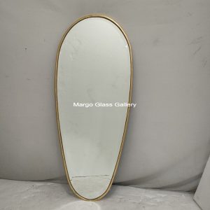 Gold Oval Wall Mirror Beaded MG 004682