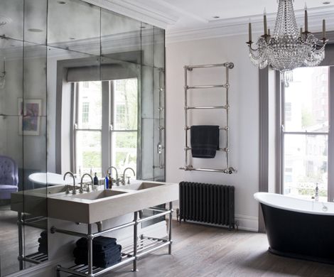 A Vintage Bathroom Touch using Antique Mirror Wall Panels