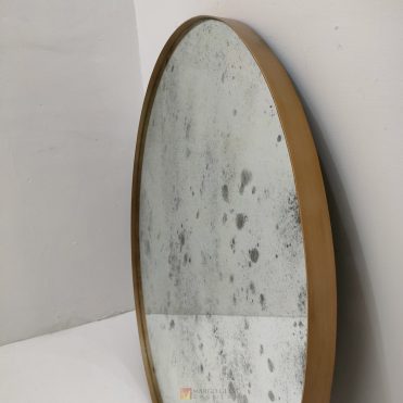 Antique Round Gold Beaded Mirror