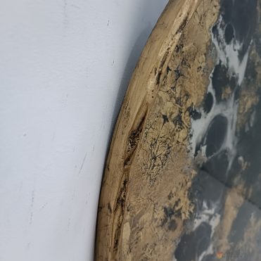 Round Eglomise Wall Mirror Decor Frame Metal Gold